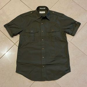 Orvis Military green button up